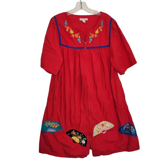 Go Softly Patio Dresses Go Softly Patio House Dress Loungewear Red